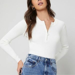 SHEIN Front Zip Sweater